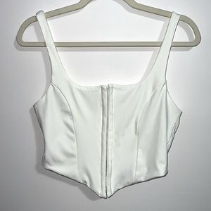 White bustier hook and eye top size medium